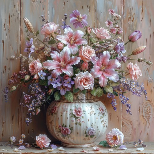 Deko bild blumen vase landhaus - vase,
