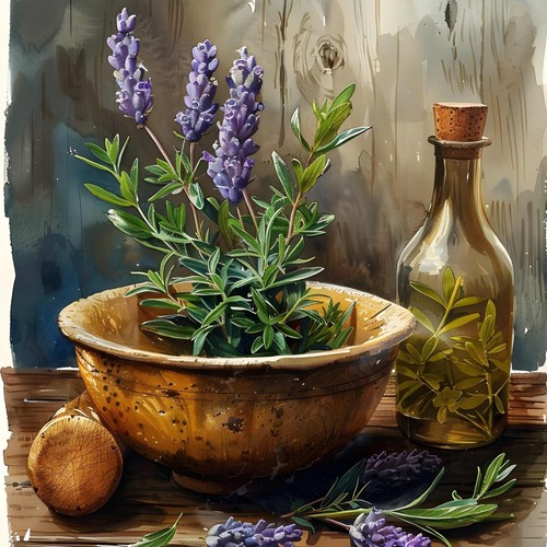 Wandbild lavendel kräuter - wandbild,